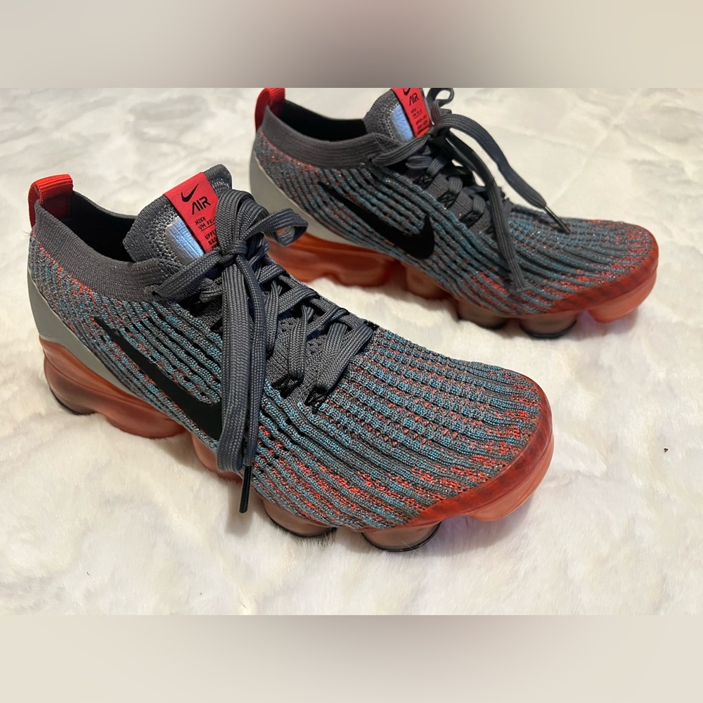 Nike Air VaporMax Flyknit 3 Black and Orange Sneakers